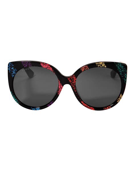 gucci sunglasses transparent background side|Gucci rainbow cat eye sunglasses.